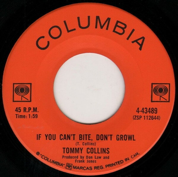 【中古】加7” Tommy Collins If You Cant Bite, Dont Growl 443489 Columbia /00080