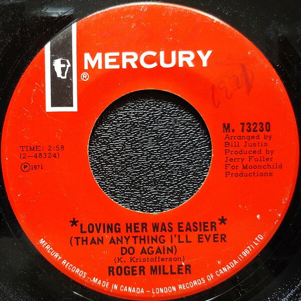 【中古】加7” Roger Miller Loving Her Was Easier (Than Anything Ill Ever Do Ag M73230 Mercury /00080