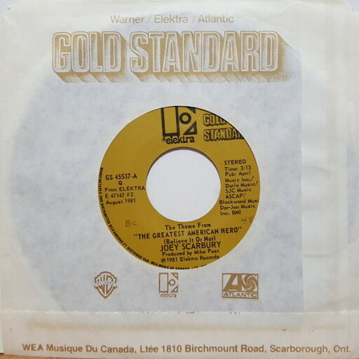 【中古】加7” Joey Scarbury The Theme From The Greatest American Hero (Believe GS45537 Elektra /00080 【中古】加7” Joey Scarbury The Theme From The Greatest American Hero (Believe GS45537 Elektra /00080