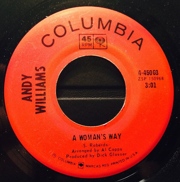 š۲7 Andy Williams A Womans Way 445003 Columbia /00080