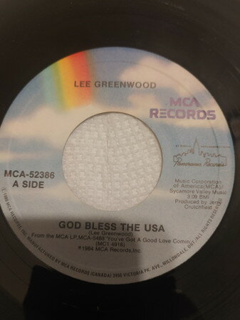 š۲7 Lee Greenwood God Bless The U.S.A. MCA52386 MCA Records /00080