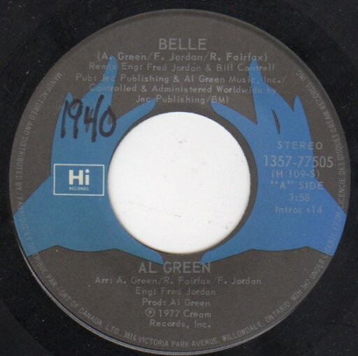【中古】加7” Al Green Belle 135777505 Hi Records /00080 【中古】加7” Al Green Belle 135777505 Hi Records /00080