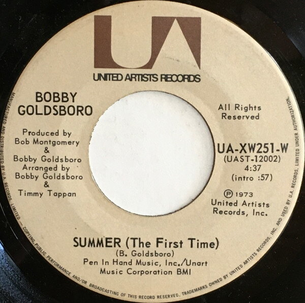 【中古】加7” Bobby Goldsboro Summer (The First Time) / Childhood - 1949 UAXW251W United Artists Recor /00080