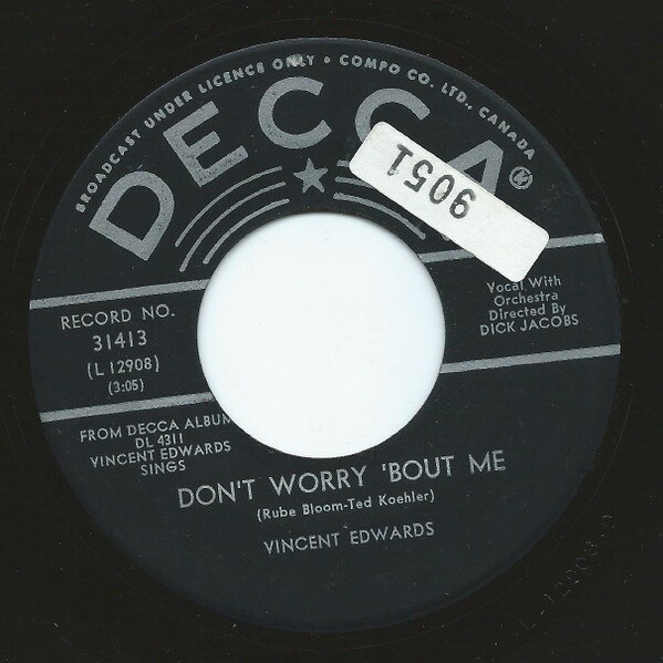 【中古】加7” Vince Edwards Dont Worry Bout Me 31413 Decca /00080