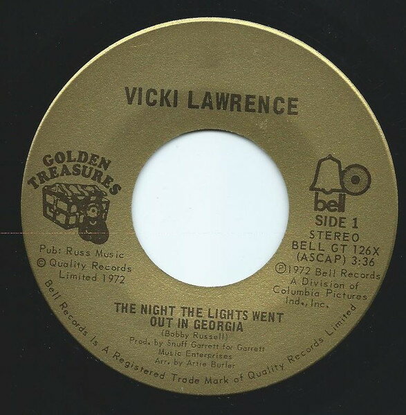 【中古】加7” Vicki Lawrence The Night The Lights Went Out In Georgia / Dime A D BELLGT126X Bell Records /00080