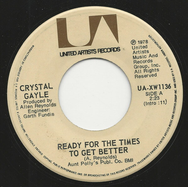 ・アーティスト Crystal Gayle ・タイトル Ready For The Times To Get Better ・レーベル・型番 United Artists Records UAXW1136 ・フォーマット 7インチレコード ・コンディション(盤) 良い (VG+) ・コンディション(ジャケット) プレインカバー（元ジャケット／カバー無し） ・コンディション(帯) オビなし ・特記事項 【Company Sleeve】 サンプル画像です。実際の商品の画像ではありません 商品写真はバーコード/カタログ番号に対応したサンプル画像ですので、お送りする商品の画像ではありません。帯やライナーなどの付属品は、特記事項に記載されている場合のみ含まれます。プロモやカラーレコードなどの仕様についても、該当する場合のみ特記事項に記載しています。 【ご購入前に必ずご確認ください】 ・本店サイト(www.recordcity.jp)とは価格、送料が違います ・本店サイト、その他支店のオーダーとは同梱発送できません ・注文確定後に別の注文を頂いた場合、注文同士の同梱は致しかねます。 ・別倉庫から発送しているため、店頭受け渡しは対応しておりません ・一部商品は他の通販サイトでも販売しているため、ご注文のタイミングによっては商品のご用意ができない場合がございます。 ・土日祝日はお休みです 金曜・祝前日9時以降のご連絡またはご入金は、返答または発送が週明け・祝日明けに順次対応となります。 ・ご購入後のキャンセル不可 ご購入後のキャンセルはいかなる理由においてもお受けできません。ご了承の上、ご購入くださいませ。 ・日本郵便(ゆうパック/ゆうメール)によるお届けになります。 ・中古品であることをご理解ください 当ストアでは中古商品を主に販売しております。中古品であることをご理解の上ご購入ください。また、一部商品はRecordCityオンラインストアで試聴可能です。 ・返品について お客様のご都合による返品は一切承っておりません。 表記の内容と実際の商品に相違がある場合、また針飛び等で返品・返金をご希望される場合は、商品の到着後1週間以内にご連絡ください。商品の返送をこちらで確認後、キャンセル・返金を行います。 コンディションVG以下の商品は返品できません。プレイに影響のない表面のこすれ傷、プレス起因のノイズ盤は返品の対象外です。 【コンディション表記】 ・ほぼ新品(M-)(Like New) 完全な新品。未使用。当店ではほぼ使用しません ・非常に良い(EX)(Excellent) 中古盤として美品な状態。わずかな経年を感じるものの傷みを感じさせない、当店基準で最高の状態 ・良い(VG+)(Very Good Plus) 丁寧に扱われた中古品で、軽い使用感がみられる。 ・可(VG)(Acceptable) 使い込まれた中古品で、「良い」よりもさらに使用感がみられる。 ・悪い(VG-)(Bad) 状態が悪いアイテム。使用の保障はなく、再生不可、針飛び、目立つノイズがあるかもしれない。状態によるクレーム不可。返品不可。 ・非常に悪い(G)(Very Bad) 「悪い」よりさらに状態が悪いアイテム。使用の保障はなく、再生不可、針飛び、目立つノイズがあるかもしれない。状態によるクレーム不可。返品不可。 ・ジャンク(Fair)(Junk/Fair) 割れている、反っている、水ダメージがある、カビ、ジャケットが分離している、ひどい書き込み、ひどい擦れなど最低の状態。使用の保障はなく、再生不可、針飛び、目立つノイズがあるかもしれない。状態によるクレーム不可。返品不可。 ・ジャンク(Poor)(Junk/Poor) 割れている、反っている、水ダメージがある、カビ、ジャケットが分離している、ひどい書き込み、ひどい擦れなど最低の状態。使用の保障はなく、再生不可、針飛び、目立つノイズがあるかもしれない。状態によるクレーム不可。返品不可。