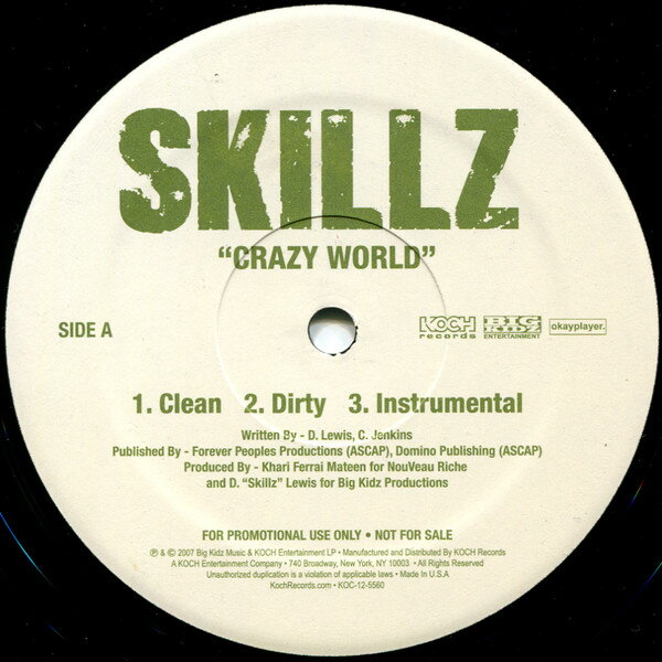 ・アーティスト Skillz ・タイトル Crazy World ・レーベル・型番 Koch Records KOC125560 ・フォーマット 12インチレコード ・コンディション(盤) 良い (VG+) ・コンディション(ジャケット) プレインカバー（元ジャケット／カバー無し） ・コンディション(帯) オビなし ・特記事項 【盤に薄い跡】 サンプル画像です。実際の商品の画像ではありません 商品写真はバーコード/カタログ番号に対応したサンプル画像ですので、お送りする商品の画像ではありません。帯やライナーなどの付属品は、特記事項に記載されている場合のみ含まれます。プロモやカラーレコードなどの仕様についても、該当する場合のみ特記事項に記載しています。 【ご購入前に必ずご確認ください】 ・本店サイト(www.recordcity.jp)とは価格、送料が違います ・本店サイト、その他支店のオーダーとは同梱発送できません ・注文確定後に別の注文を頂いた場合、注文同士の同梱は致しかねます。 ・別倉庫から発送しているため、店頭受け渡しは対応しておりません ・一部商品は他の通販サイトでも販売しているため、ご注文のタイミングによっては商品のご用意ができない場合がございます。 ・土日祝日はお休みです 金曜・祝前日9時以降のご連絡またはご入金は、返答または発送が週明け・祝日明けに順次対応となります。 ・ご購入後のキャンセル不可 ご購入後のキャンセルはいかなる理由においてもお受けできません。ご了承の上、ご購入くださいませ。 ・日本郵便(ゆうパック/ゆうメール)によるお届けになります。 ・中古品であることをご理解ください 当ストアでは中古商品を主に販売しております。中古品であることをご理解の上ご購入ください。また、一部商品はRecordCityオンラインストアで試聴可能です。 ・返品について お客様のご都合による返品は一切承っておりません。 表記の内容と実際の商品に相違がある場合、また針飛び等で返品・返金をご希望される場合は、商品の到着後1週間以内にご連絡ください。商品の返送をこちらで確認後、キャンセル・返金を行います。 コンディションVG以下の商品は返品できません。プレイに影響のない表面のこすれ傷、プレス起因のノイズ盤は返品の対象外です。 【コンディション表記】 ・ほぼ新品(M-)(Like New) 完全な新品。未使用。当店ではほぼ使用しません ・非常に良い(EX)(Excellent) 中古盤として美品な状態。わずかな経年を感じるものの傷みを感じさせない、当店基準で最高の状態 ・良い(VG+)(Very Good Plus) 丁寧に扱われた中古品で、軽い使用感がみられる。 ・可(VG)(Acceptable) 使い込まれた中古品で、「良い」よりもさらに使用感がみられる。 ・悪い(VG-)(Bad) 状態が悪いアイテム。使用の保障はなく、再生不可、針飛び、目立つノイズがあるかもしれない。状態によるクレーム不可。返品不可。 ・非常に悪い(G)(Very Bad) 「悪い」よりさらに状態が悪いアイテム。使用の保障はなく、再生不可、針飛び、目立つノイズがあるかもしれない。状態によるクレーム不可。返品不可。 ・ジャンク(Fair)(Junk/Fair) 割れている、反っている、水ダメージがある、カビ、ジャケットが分離している、ひどい書き込み、ひどい擦れなど最低の状態。使用の保障はなく、再生不可、針飛び、目立つノイズがあるかもしれない。状態によるクレーム不可。返品不可。 ・ジャンク(Poor)(Junk/Poor) 割れている、反っている、水ダメージがある、カビ、ジャケットが分離している、ひどい書き込み、ひどい擦れなど最低の状態。使用の保障はなく、再生不可、針飛び、目立つノイズがあるかもしれない。状態によるクレーム不可。返品不可。