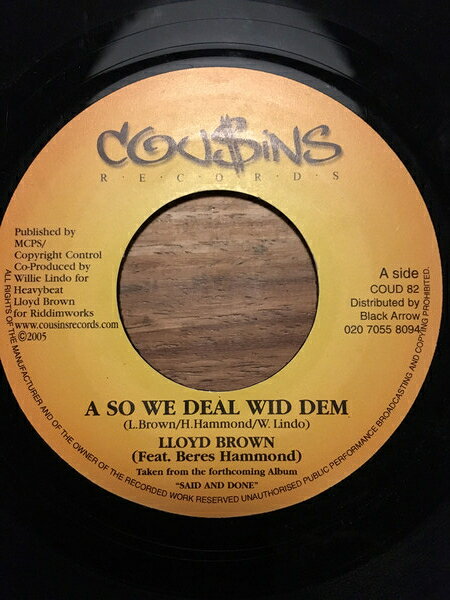 Artist Name: K - 【中古】英7” Lloyd Brown A So We Deal Wid Dem COUD82 Cou$ins Records /00080