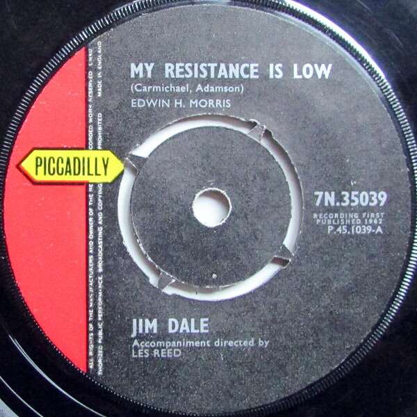 【中古】英7” Jim Dale My Resistance Is Low 7N35039 Piccadilly /00080