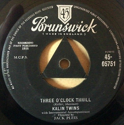 【中古】英7” Kalin Twins When / Three OClock Thrill 4505751 Brunswick /00080