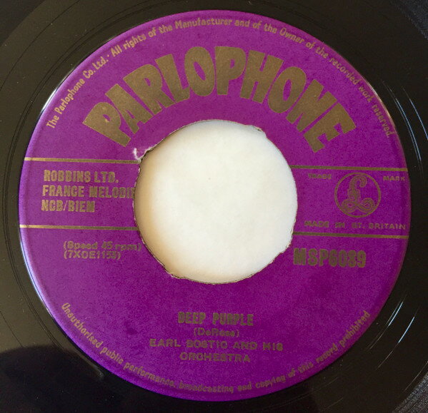 【中古】英7” Earl Bostic & His Orchestra Deep Purple / Smoke Rings MSP6089 Parlophone /00080