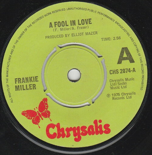 【中古】英7” Frankie Miller A Fool In Love CHS2074 Chrysalis /00080 【中古】英7” Frankie Miller A Fool In Love CHS2074 Chrysalis /00080