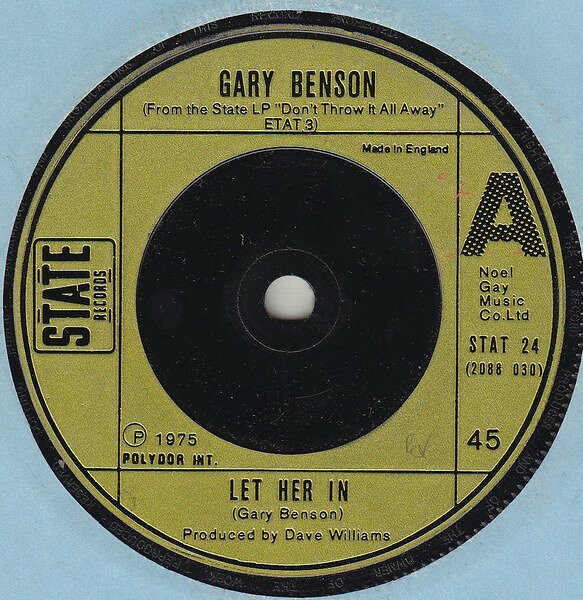 Artist Name: A - 【中古】7” Gary Benson Let Her In STAT24 State Records /00080