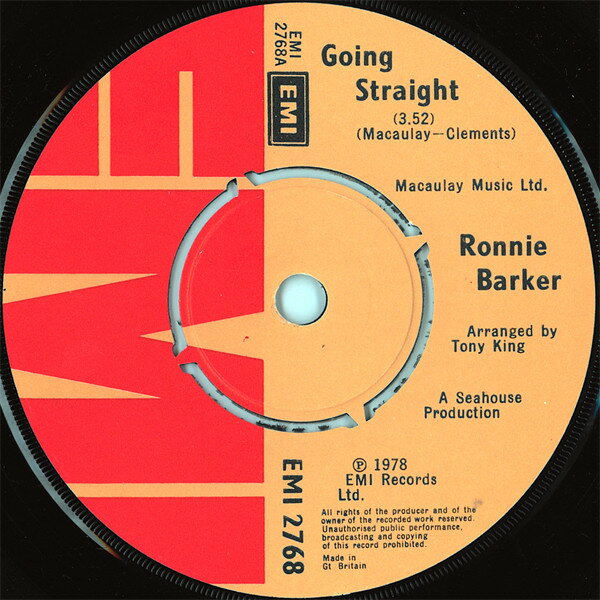 【中古】英7” Ronnie Barker Going Straight EMI2768 EMI /00080
