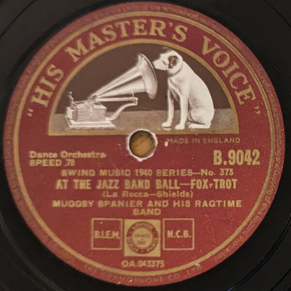 【中古】英78RPM/SP Muggsy Spaniers Ragtime Band At The Jazz Band Ball / Livery Stable Blues B9042 HIS MASTERS VOICE /00500