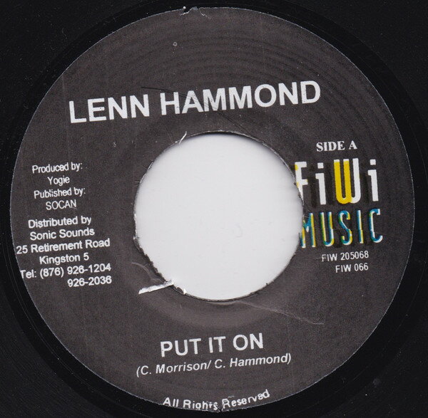 【中古】ジャマイカ7” Lenn Hammond Put It On FIW066 FiWi Music /00080