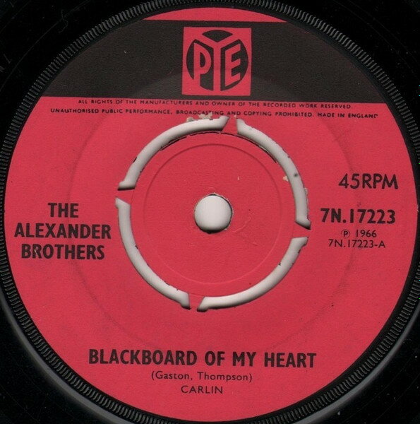 【中古】英7” Alexander Brothers Blackboard Of My Heart 7N17223 Pye Records /00080