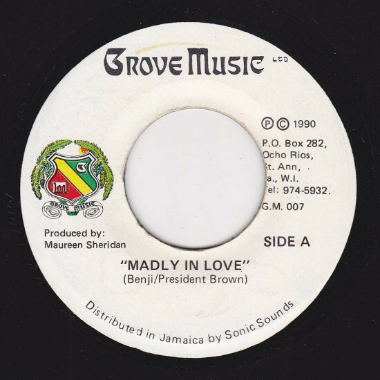 【中古】ジャマイカ7” Risto Benji, Prezident Brown Madly In Love NONE Grove Music Ltd /00080
