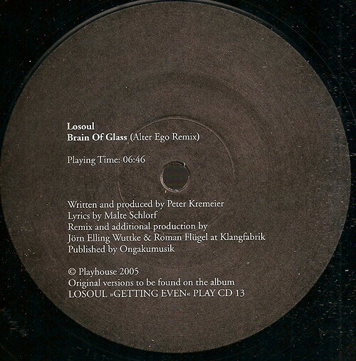 【中古】独12” Losoul Brain Of Glass / You Know PLAY103 Playhouse /00250