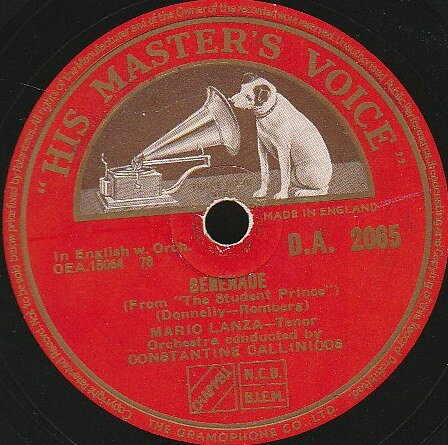 【中古】78RPM/SP Mario Lanza The Student Prince - Serenade / Drinking Song DA2065 HIS MASTERS VOICE /00500