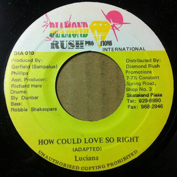 7” Luciano How Could Love So Right DIA010 Diamond Rush Promoti /00080