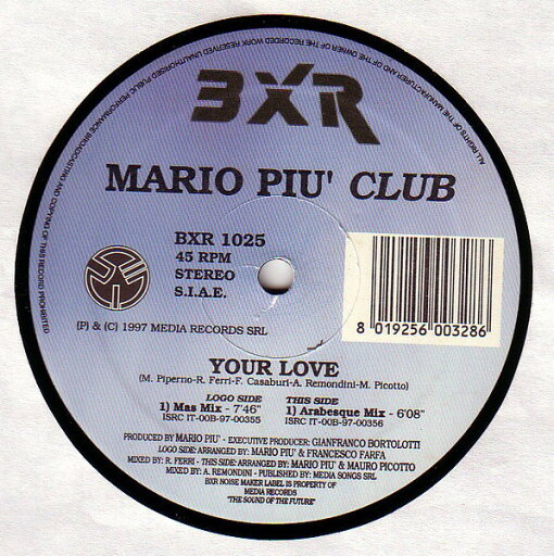 【中古】伊12” Mario Pi? Your Love BXR1025 BXR /00250 【中古】伊12” Mario Pi? Your Love BXR1025 BXR /00250