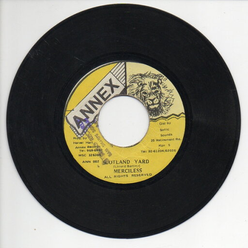 【中古】ジャマイカ7” Merciless Scotland Yard ANN002 Annex /00080 【中古】ジャマイカ7” Merciless Scotland Yard ANN002 Annex /00080