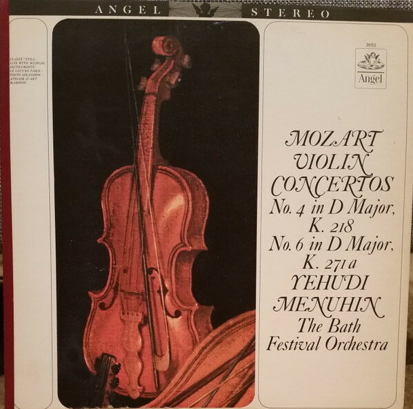 ・アーティスト Wolfgang Amadeus Mozart, Yehudi Menuhin, The Bath Festival Orchestra ・タイトル Violin Concertos (No. 4, K.218 / No. 6 K.271a) ・レーベル・型番 Angel Records S36152 ・フォーマット LPレコード ・コンディション(盤) 良い (VG+) ・コンディション(ジャケット) 良い (VG+) ・コンディション(帯) オビなし ・特記事項 【シュリンク残し】 サンプル画像です。実際の商品の画像ではありません 商品写真はバーコード/カタログ番号に対応したサンプル画像ですので、お送りする商品の画像ではありません。帯やライナーなどの付属品は、特記事項に記載されている場合のみ含まれます。プロモやカラーレコードなどの仕様についても、該当する場合のみ特記事項に記載しています。 【ご購入前に必ずご確認ください】 ・本店サイト(www.recordcity.jp)とは価格、送料が違います ・本店サイト、その他支店のオーダーとは同梱発送できません ・注文確定後に別の注文を頂いた場合、注文同士の同梱は致しかねます。 ・別倉庫から発送しているため、店頭受け渡しは対応しておりません ・一部商品は他の通販サイトでも販売しているため、ご注文のタイミングによっては商品のご用意ができない場合がございます。 ・土日祝日はお休みです 金曜・祝前日9時以降のご連絡またはご入金は、返答または発送が週明け・祝日明けに順次対応となります。 ・ご購入後のキャンセル不可 ご購入後のキャンセルはいかなる理由においてもお受けできません。ご了承の上、ご購入くださいませ。 ・日本郵便(ゆうパック/ゆうメール)によるお届けになります。 ・中古品であることをご理解ください 当ストアでは中古商品を主に販売しております。中古品であることをご理解の上ご購入ください。また、一部商品はRecordCityオンラインストアで試聴可能です。 ・返品について お客様のご都合による返品は一切承っておりません。 表記の内容と実際の商品に相違がある場合、また針飛び等で返品・返金をご希望される場合は、商品の到着後1週間以内にご連絡ください。商品の返送をこちらで確認後、キャンセル・返金を行います。 コンディションVG以下の商品は返品できません。プレイに影響のない表面のこすれ傷、プレス起因のノイズ盤は返品の対象外です。 【コンディション表記】 ・ほぼ新品(M-)(Like New) 完全な新品。未使用。当店ではほぼ使用しません ・非常に良い(EX)(Excellent) 中古盤として美品な状態。わずかな経年を感じるものの傷みを感じさせない、当店基準で最高の状態 ・良い(VG+)(Very Good Plus) 丁寧に扱われた中古品で、軽い使用感がみられる。 ・可(VG)(Acceptable) 使い込まれた中古品で、「良い」よりもさらに使用感がみられる。 ・悪い(VG-)(Bad) 状態が悪いアイテム。使用の保障はなく、再生不可、針飛び、目立つノイズがあるかもしれない。状態によるクレーム不可。返品不可。 ・非常に悪い(G)(Very Bad) 「悪い」よりさらに状態が悪いアイテム。使用の保障はなく、再生不可、針飛び、目立つノイズがあるかもしれない。状態によるクレーム不可。返品不可。 ・ジャンク(Fair)(Junk/Fair) 割れている、反っている、水ダメージがある、カビ、ジャケットが分離している、ひどい書き込み、ひどい擦れなど最低の状態。使用の保障はなく、再生不可、針飛び、目立つノイズがあるかもしれない。状態によるクレーム不可。返品不可。 ・ジャンク(Poor)(Junk/Poor) 割れている、反っている、水ダメージがある、カビ、ジャケットが分離している、ひどい書き込み、ひどい擦れなど最低の状態。使用の保障はなく、再生不可、針飛び、目立つノイズがあるかもしれない。状態によるクレーム不可。返品不可。