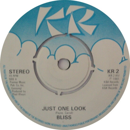 楽天レコードシティ 楽天市場店【中古】英7” Bliss Just One Look / De Blissful KR2 KR /00080