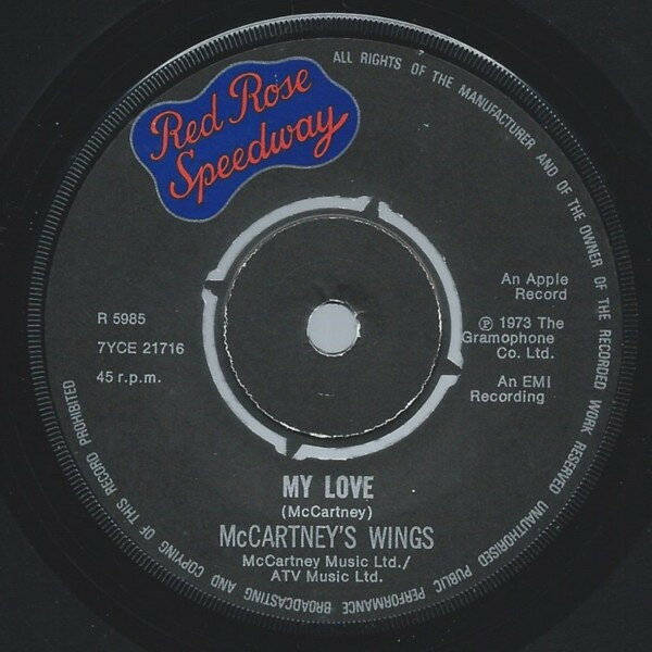 【中古】英7” Wings My Love R5985 Apple Records /00080