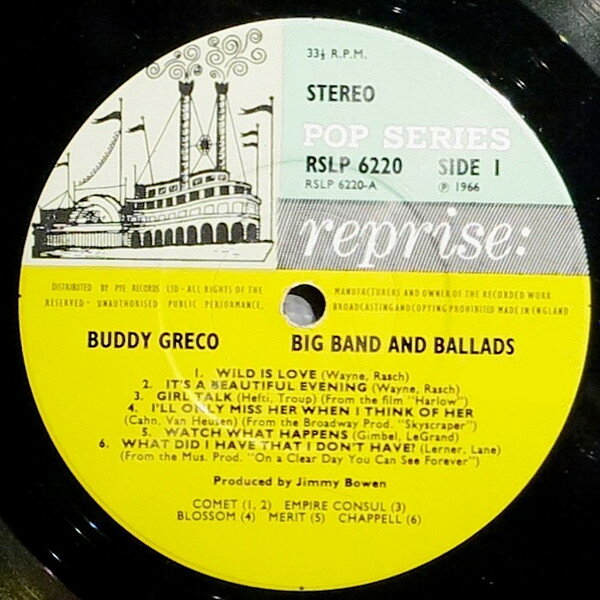 【中古】英LP Buddy Greco Big Band &amp; Ballads RSLP6220 Reprise Records /00260