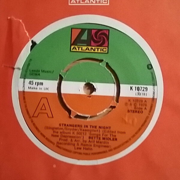 7” Bette Midler Strangers In The Night K10729 Atlantic /00080
