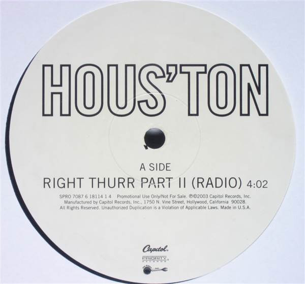 【中古】米12” Houston Right Thurr Part II SPRO70876181141 CAPITOL MANHATTAN /00250