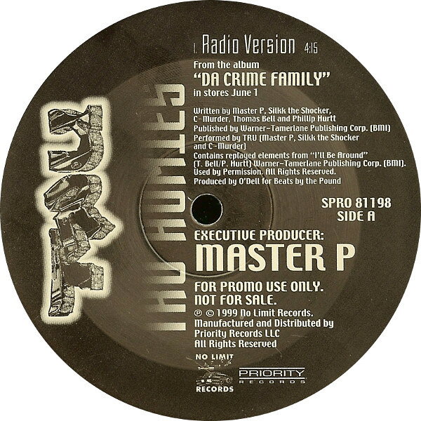 Artist Name: J - 【中古】米12” Tru Tru Homies SPRO81198 No Limit Records /00250