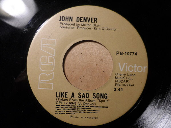 【中古】加7” John Denver Like A Sad Song PB10774 RCA /00080