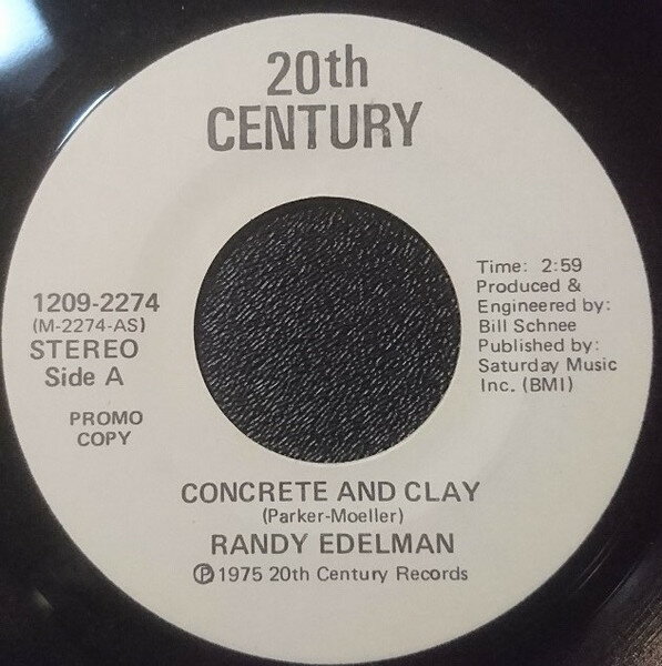 【中古】加7” Randy Edelman Concrete And Clay / A Weekend In New England 12092274 20th Century Records /00080