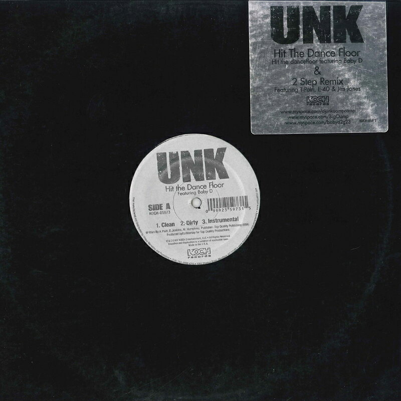 【中古】12” Unk Hit The Dance Floor / 2 Step Remix KOCH05973 KOCH /00250
