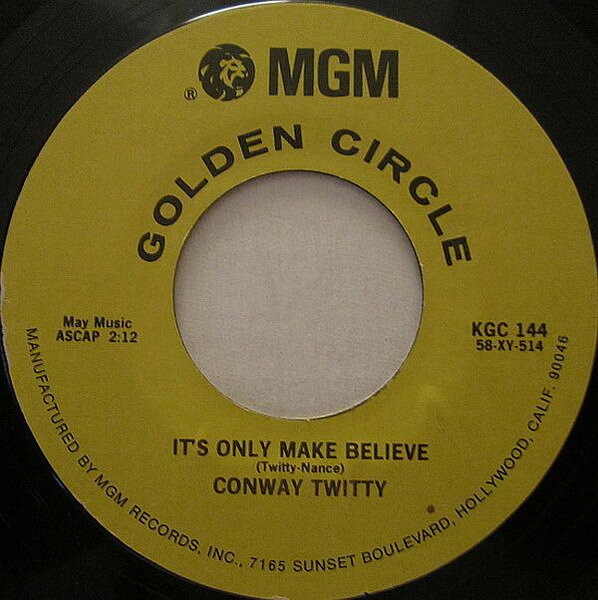 【中古】米7” Conway Twitty Its Only Make Believe / Lonely Blue Boy KGC144 MGM Records /00080