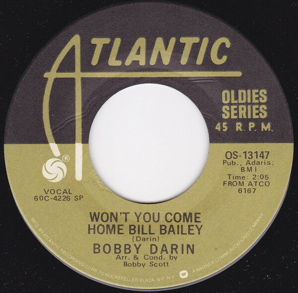 ・アーティスト Bobby Darin ・タイトル Won't You Come Home Bill Bailey / Things ・レーベル・型番 Atlantic OS13147 ・フォーマット 7インチレコード ・コンディション(盤) 良い (VG+) ・コンディション(ジャケット) プレインカバー（元ジャケット／カバー無し） ・コンディション(帯) オビなし ・特記事項 【レーベルに染み】【カバー汚れ】【カバー折れ/しわ】 サンプル画像です。実際の商品の画像ではありません 商品写真はバーコード/カタログ番号に対応したサンプル画像ですので、お送りする商品の画像ではありません。帯やライナーなどの付属品は、特記事項に記載されている場合のみ含まれます。プロモやカラーレコードなどの仕様についても、該当する場合のみ特記事項に記載しています。 【ご購入前に必ずご確認ください】 ・本店サイト(www.recordcity.jp)とは価格、送料が違います ・本店サイト、その他支店のオーダーとは同梱発送できません ・注文確定後に別の注文を頂いた場合、注文同士の同梱は致しかねます。 ・別倉庫から発送しているため、店頭受け渡しは対応しておりません ・一部商品は他の通販サイトでも販売しているため、ご注文のタイミングによっては商品のご用意ができない場合がございます。 ・土日祝日はお休みです 金曜・祝前日9時以降のご連絡またはご入金は、返答または発送が週明け・祝日明けに順次対応となります。 ・ご購入後のキャンセル不可 ご購入後のキャンセルはいかなる理由においてもお受けできません。ご了承の上、ご購入くださいませ。 ・日本郵便(ゆうパック/ゆうメール)によるお届けになります。 ・中古品であることをご理解ください 当ストアでは中古商品を主に販売しております。中古品であることをご理解の上ご購入ください。また、一部商品はRecordCityオンラインストアで試聴可能です。 ・返品について お客様のご都合による返品は一切承っておりません。 表記の内容と実際の商品に相違がある場合、また針飛び等で返品・返金をご希望される場合は、商品の到着後1週間以内にご連絡ください。商品の返送をこちらで確認後、キャンセル・返金を行います。 コンディションVG以下の商品は返品できません。プレイに影響のない表面のこすれ傷、プレス起因のノイズ盤は返品の対象外です。 【コンディション表記】 ・ほぼ新品(M-)(Like New) 完全な新品。未使用。当店ではほぼ使用しません ・非常に良い(EX)(Excellent) 中古盤として美品な状態。わずかな経年を感じるものの傷みを感じさせない、当店基準で最高の状態 ・良い(VG+)(Very Good Plus) 丁寧に扱われた中古品で、軽い使用感がみられる。 ・可(VG)(Acceptable) 使い込まれた中古品で、「良い」よりもさらに使用感がみられる。 ・悪い(VG-)(Bad) 状態が悪いアイテム。使用の保障はなく、再生不可、針飛び、目立つノイズがあるかもしれない。状態によるクレーム不可。返品不可。 ・非常に悪い(G)(Very Bad) 「悪い」よりさらに状態が悪いアイテム。使用の保障はなく、再生不可、針飛び、目立つノイズがあるかもしれない。状態によるクレーム不可。返品不可。 ・ジャンク(Fair)(Junk/Fair) 割れている、反っている、水ダメージがある、カビ、ジャケットが分離している、ひどい書き込み、ひどい擦れなど最低の状態。使用の保障はなく、再生不可、針飛び、目立つノイズがあるかもしれない。状態によるクレーム不可。返品不可。 ・ジャンク(Poor)(Junk/Poor) 割れている、反っている、水ダメージがある、カビ、ジャケットが分離している、ひどい書き込み、ひどい擦れなど最低の状態。使用の保障はなく、再生不可、針飛び、目立つノイズがあるかもしれない。状態によるクレーム不可。返品不可。