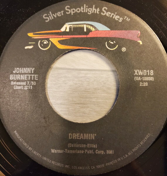米7” Johnny Burnette Dreamin / Little Boy Sad XW018 United Artists Recor /00080