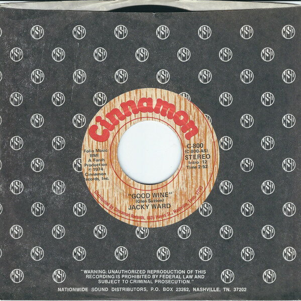 【中古】米7” Jacky Ward Good Wine C800 Cinnamon /00080