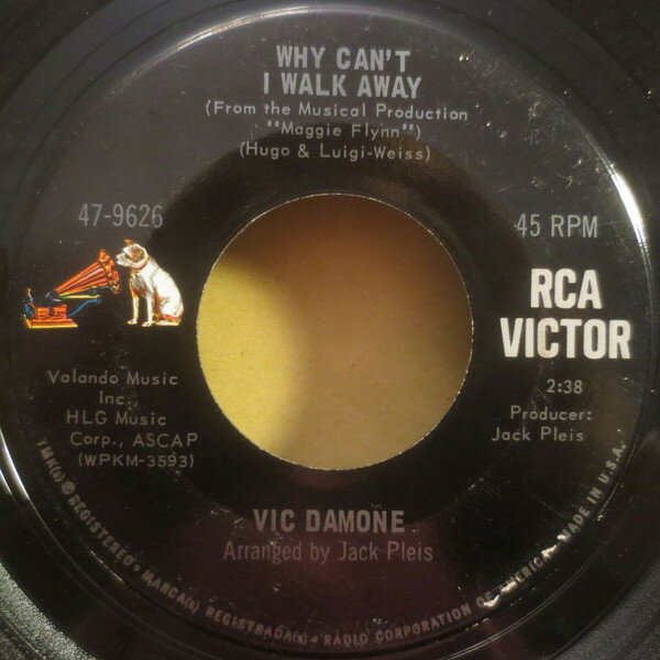 ・アーティスト Vic Damone ・タイトル Why Can't I Walk Away / When You've Laughed All Your Laughter ・レーベル・型番 RCA Victor 479626 ・フォーマット 7インチレコード ・コンディション(盤) 良い (VG+) ・コンディション(ジャケット) プレインカバー（元ジャケット／カバー無し） ・コンディション(帯) オビなし ・特記事項 サンプル画像です。実際の商品の画像ではありません 商品写真はバーコード/カタログ番号に対応したサンプル画像ですので、お送りする商品の画像ではありません。帯やライナーなどの付属品は、特記事項に記載されている場合のみ含まれます。プロモやカラーレコードなどの仕様についても、該当する場合のみ特記事項に記載しています。 【ご購入前に必ずご確認ください】 ・本店サイト(www.recordcity.jp)とは価格、送料が違います ・本店サイト、その他支店のオーダーとは同梱発送できません ・注文確定後に別の注文を頂いた場合、注文同士の同梱は致しかねます。 ・別倉庫から発送しているため、店頭受け渡しは対応しておりません ・一部商品は他の通販サイトでも販売しているため、ご注文のタイミングによっては商品のご用意ができない場合がございます。 ・土日祝日はお休みです 金曜・祝前日9時以降のご連絡またはご入金は、返答または発送が週明け・祝日明けに順次対応となります。 ・ご購入後のキャンセル不可 ご購入後のキャンセルはいかなる理由においてもお受けできません。ご了承の上、ご購入くださいませ。 ・日本郵便(ゆうパック/ゆうメール)によるお届けになります。 ・中古品であることをご理解ください 当ストアでは中古商品を主に販売しております。中古品であることをご理解の上ご購入ください。また、一部商品はRecordCityオンラインストアで試聴可能です。 ・返品について お客様のご都合による返品は一切承っておりません。 表記の内容と実際の商品に相違がある場合、また針飛び等で返品・返金をご希望される場合は、商品の到着後1週間以内にご連絡ください。商品の返送をこちらで確認後、キャンセル・返金を行います。 コンディションVG以下の商品は返品できません。プレイに影響のない表面のこすれ傷、プレス起因のノイズ盤は返品の対象外です。 【コンディション表記】 ・ほぼ新品(M-)(Like New) 完全な新品。未使用。当店ではほぼ使用しません ・非常に良い(EX)(Excellent) 中古盤として美品な状態。わずかな経年を感じるものの傷みを感じさせない、当店基準で最高の状態 ・良い(VG+)(Very Good Plus) 丁寧に扱われた中古品で、軽い使用感がみられる。 ・可(VG)(Acceptable) 使い込まれた中古品で、「良い」よりもさらに使用感がみられる。 ・悪い(VG-)(Bad) 状態が悪いアイテム。使用の保障はなく、再生不可、針飛び、目立つノイズがあるかもしれない。状態によるクレーム不可。返品不可。 ・非常に悪い(G)(Very Bad) 「悪い」よりさらに状態が悪いアイテム。使用の保障はなく、再生不可、針飛び、目立つノイズがあるかもしれない。状態によるクレーム不可。返品不可。 ・ジャンク(Fair)(Junk/Fair) 割れている、反っている、水ダメージがある、カビ、ジャケットが分離している、ひどい書き込み、ひどい擦れなど最低の状態。使用の保障はなく、再生不可、針飛び、目立つノイズがあるかもしれない。状態によるクレーム不可。返品不可。 ・ジャンク(Poor)(Junk/Poor) 割れている、反っている、水ダメージがある、カビ、ジャケットが分離している、ひどい書き込み、ひどい擦れなど最低の状態。使用の保障はなく、再生不可、針飛び、目立つノイズがあるかもしれない。状態によるクレーム不可。返品不可。