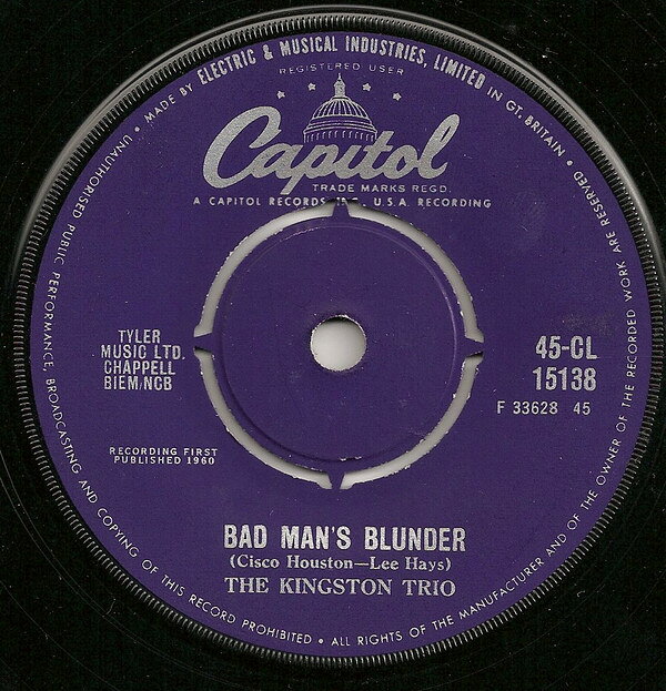 Artist Name: K - 【中古】7” Kingston Trio Bad Manss Blunder 45CL15138 Capitol Records /00080