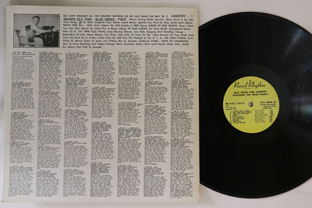 【中古】米LP Wear Family Blue Grass And Country RRBGC147 RURAL RHYTHM /00260