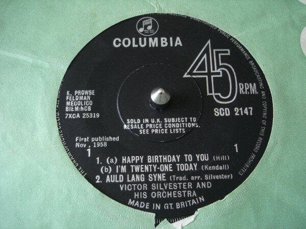 Artist Name: R - 【中古】7” Victor Silvester Orchestra Happy Birthday To You SCD2147 Columbia /00080