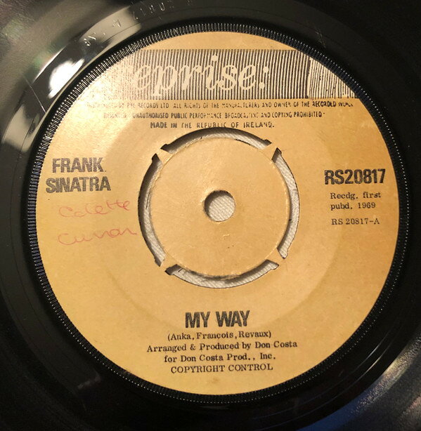 【中古】7” Frank Sinatra My Way RS20817 Reprise Records /00080