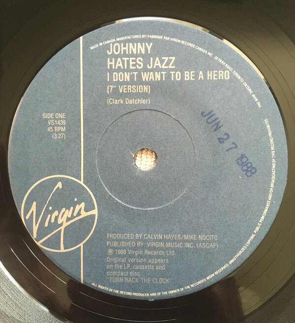 【中古】7インチ Johnny Hates Jazz I Dont Want To Be A Hero VS1439 Virgin