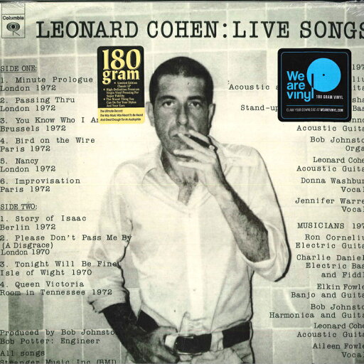 【新品】欧LP Leonard Cohen Live Songs 88985435341 Columbia, Sony Music /00260 【新品】欧LP Leonard Cohen Live Songs 88985435341 Columbia, Sony Music /00260