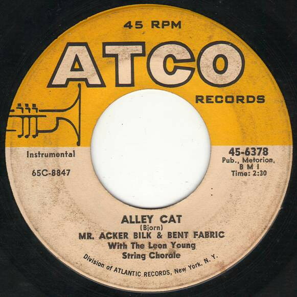 【中古】7” Acker Bilk &amp; Bent Fabric, The Alley Cat / Stranger On The Shore 456378 ATCO Records /00080