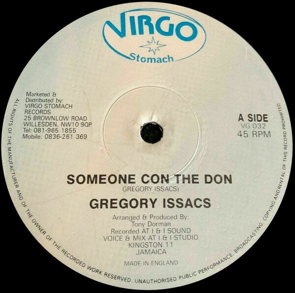 【新品】英12” Gregory Isaacs / Frankie Jones Someone Con The Don / Oh Carol VG032 Virgo Stomach /00210